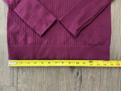 Lululemon Rest Less Shirt Burgundy Ribbed Stretch Raglan Sleeve Women’s small