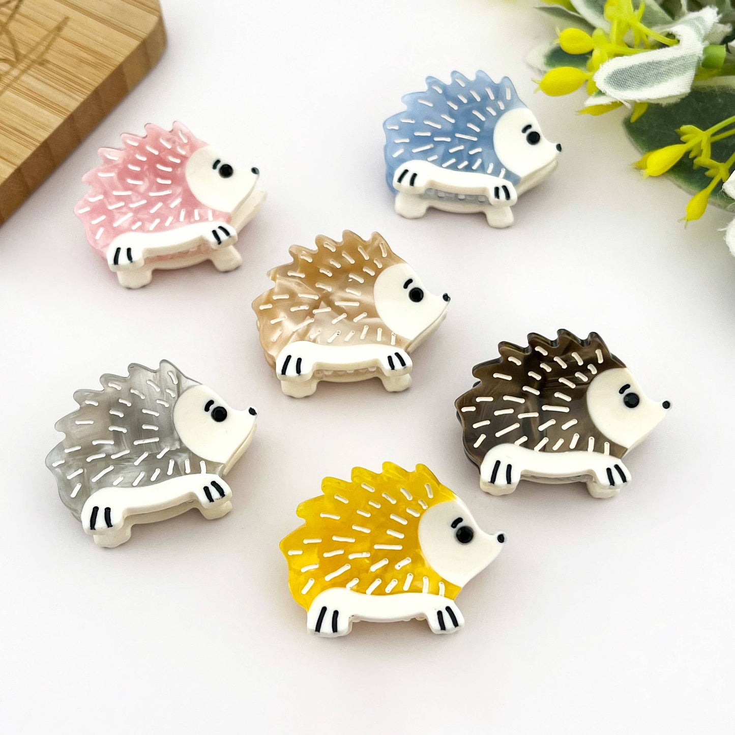 Mini Hedgehog Hair Claw Clip, Animal Hair Clip: Pink