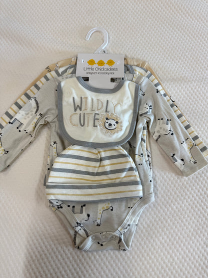 New Lion Bodysuit 5pk, 6-9m