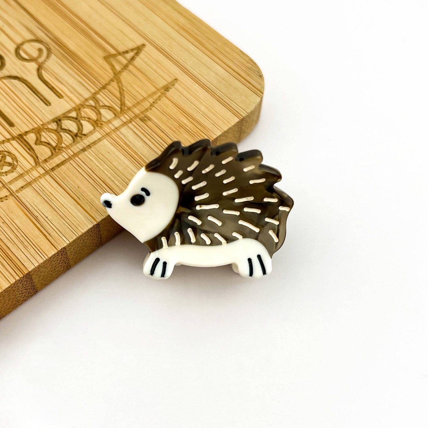 Mini Hedgehog Hair Claw Clip, Animal Hair Clip: Light Brown