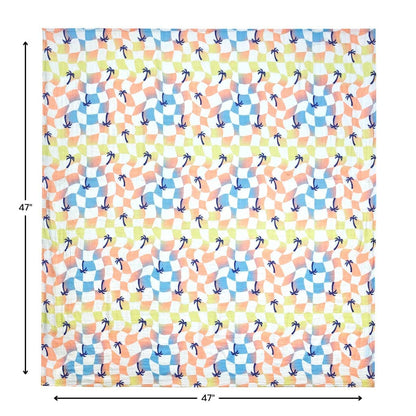 Sunset Checker Muslin Swaddle Blanket