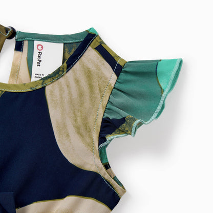 Leaf Dress: Blue: 3-4 Years