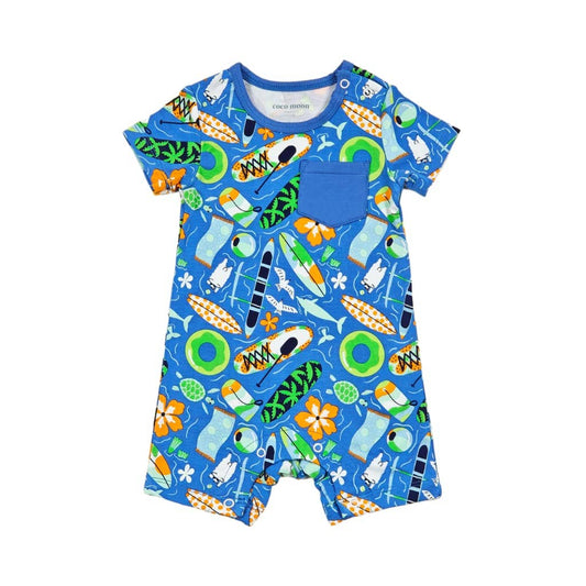 Beach Day Shortie Bamboo Romper: 18-24M