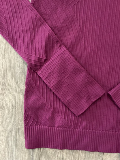 Lululemon Rest Less Shirt Burgundy Ribbed Stretch Raglan Sleeve Women’s small
