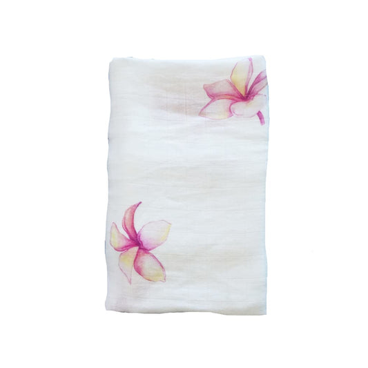 Plumeria Muslin Baby Swaddle Blanket