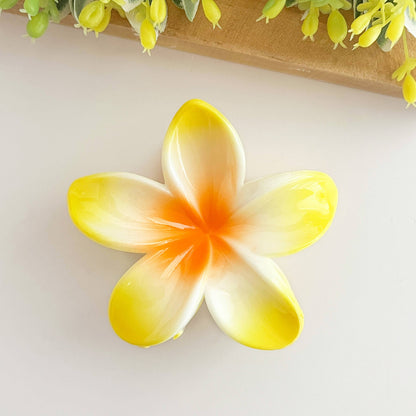 Plumeria Claw Clip, Yellow