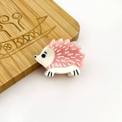 Mini Hedgehog Hair Claw Clip, Animal Hair Clip: Light Brown