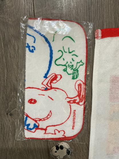 vintage Snoopy bath and grooming, bundle brush wash cloth towel, scrub￼