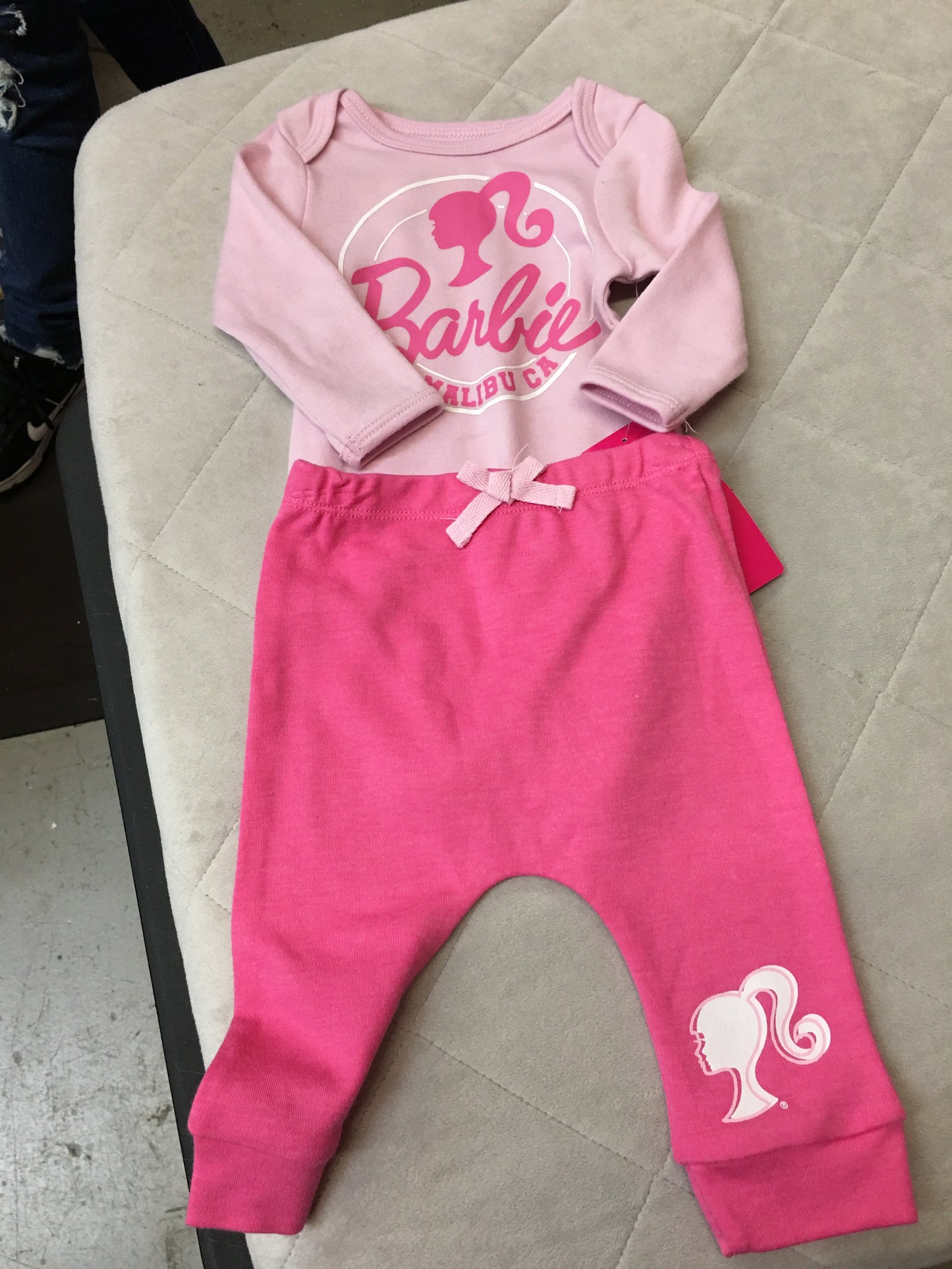 New Barbie 2 Sleeve Long Sleeve Set,0-3M