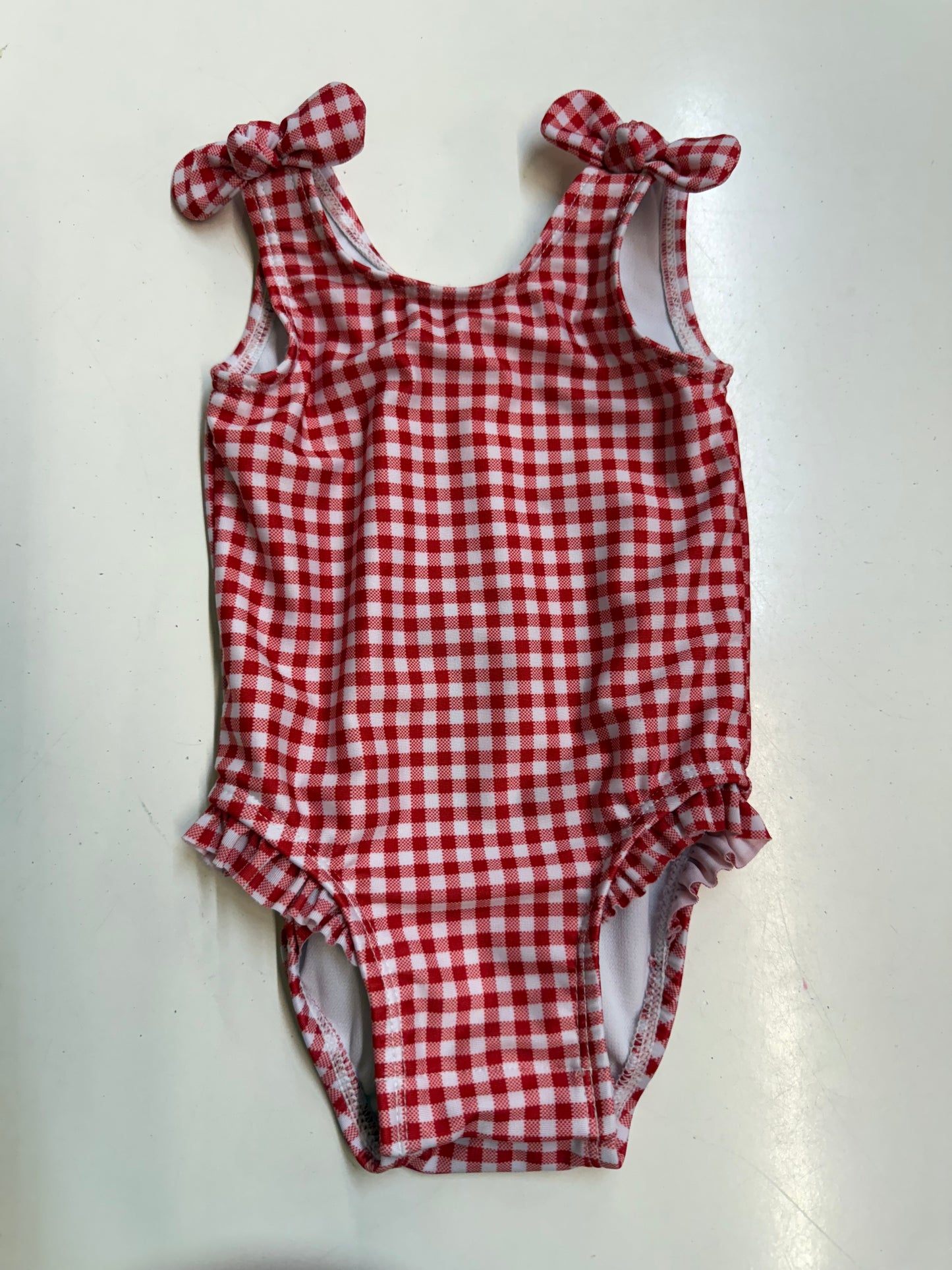 Red Gingham Swimsuit, 3-6m