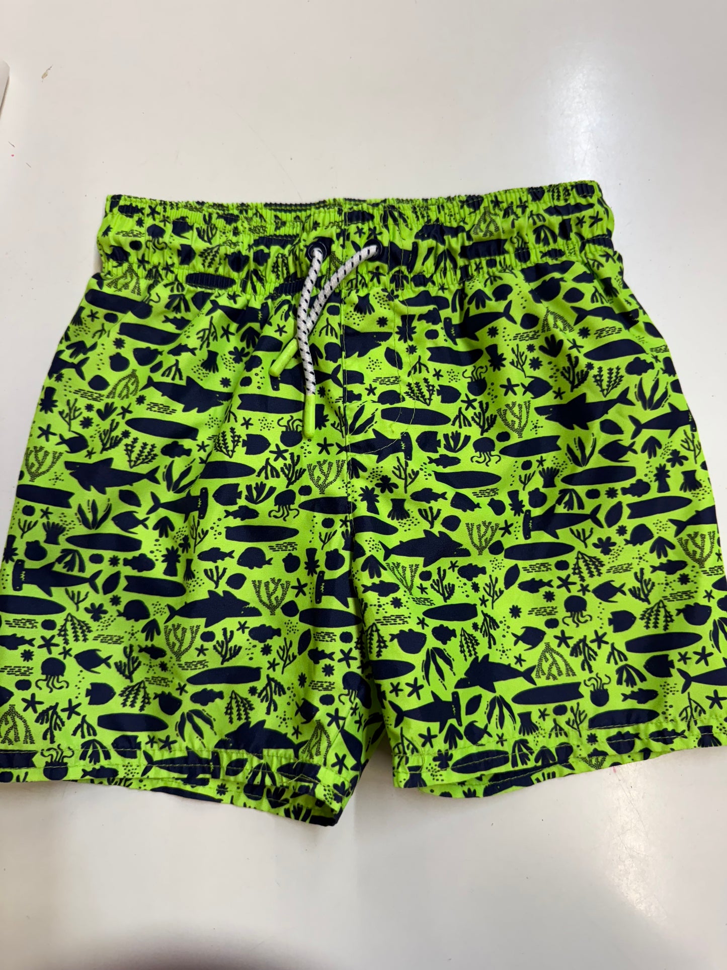 Highlighter Green Swim Shorts, 3T