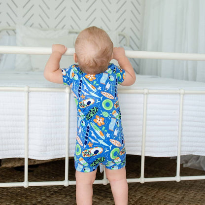 Beach Day Shortie Bamboo Romper: 6-12M