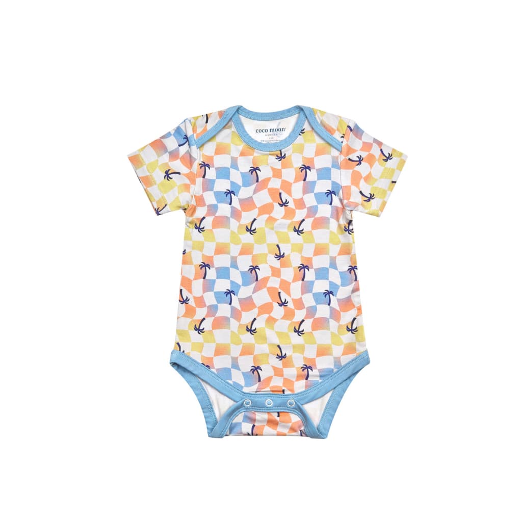 Sunset Checker Bamboo Onesie: 0-6M