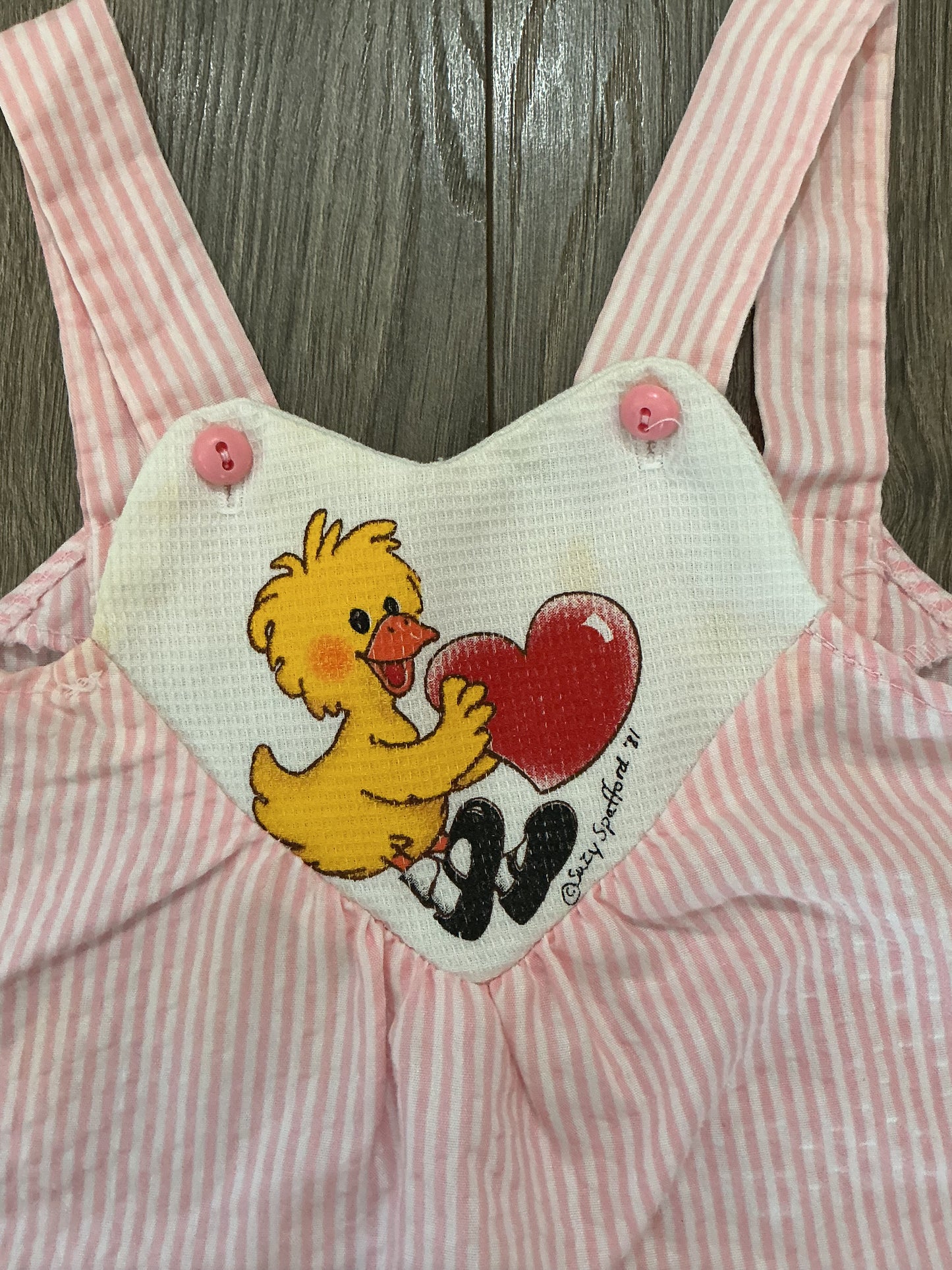 vintage Susie‘s zoo girls dress size 2T pink and white stripes heart￼￼￼