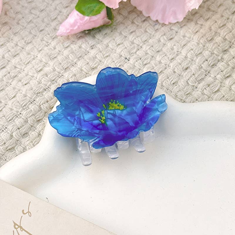 Bauhinia - Inspired Acetate Flower Hair Clips for Summer: Colorful-Purple