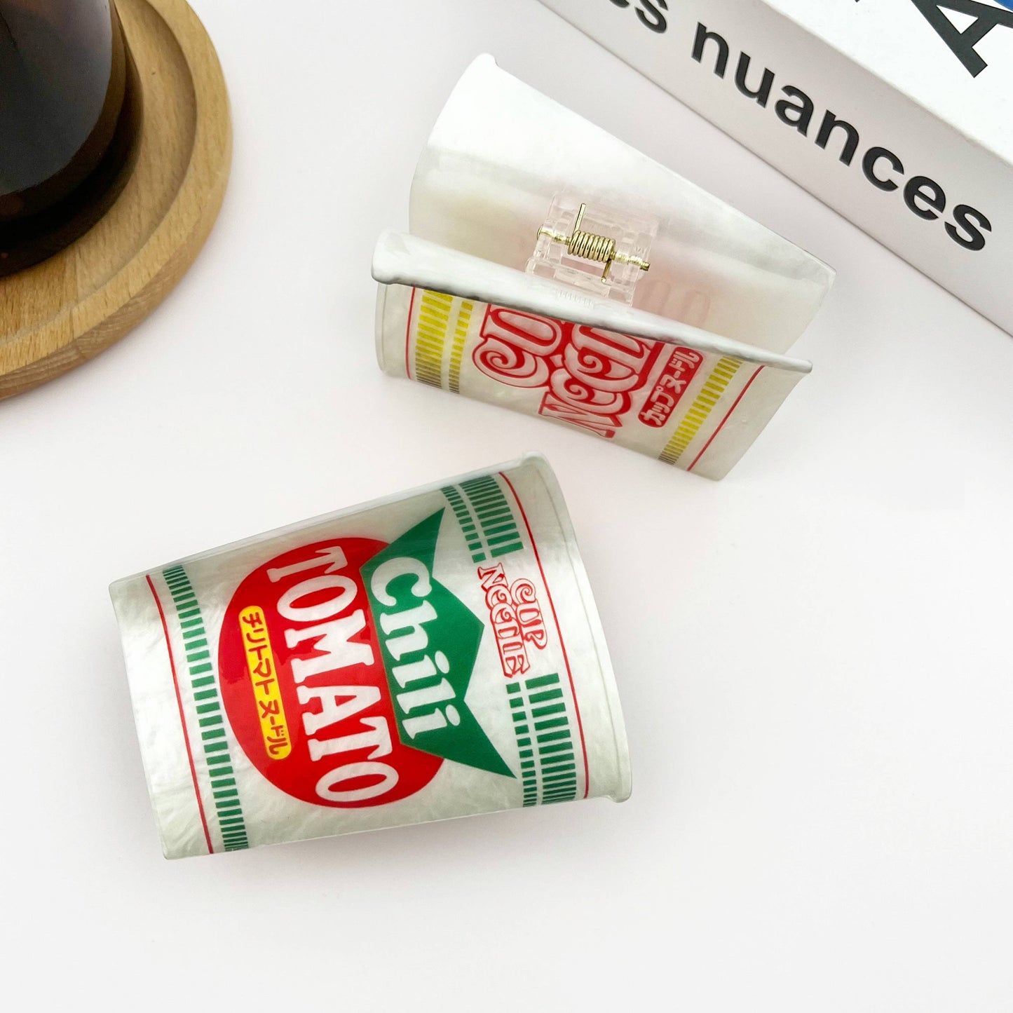 Japanese Cup Noodle Hair Claw Clip, Cute Food Hair Clip: B