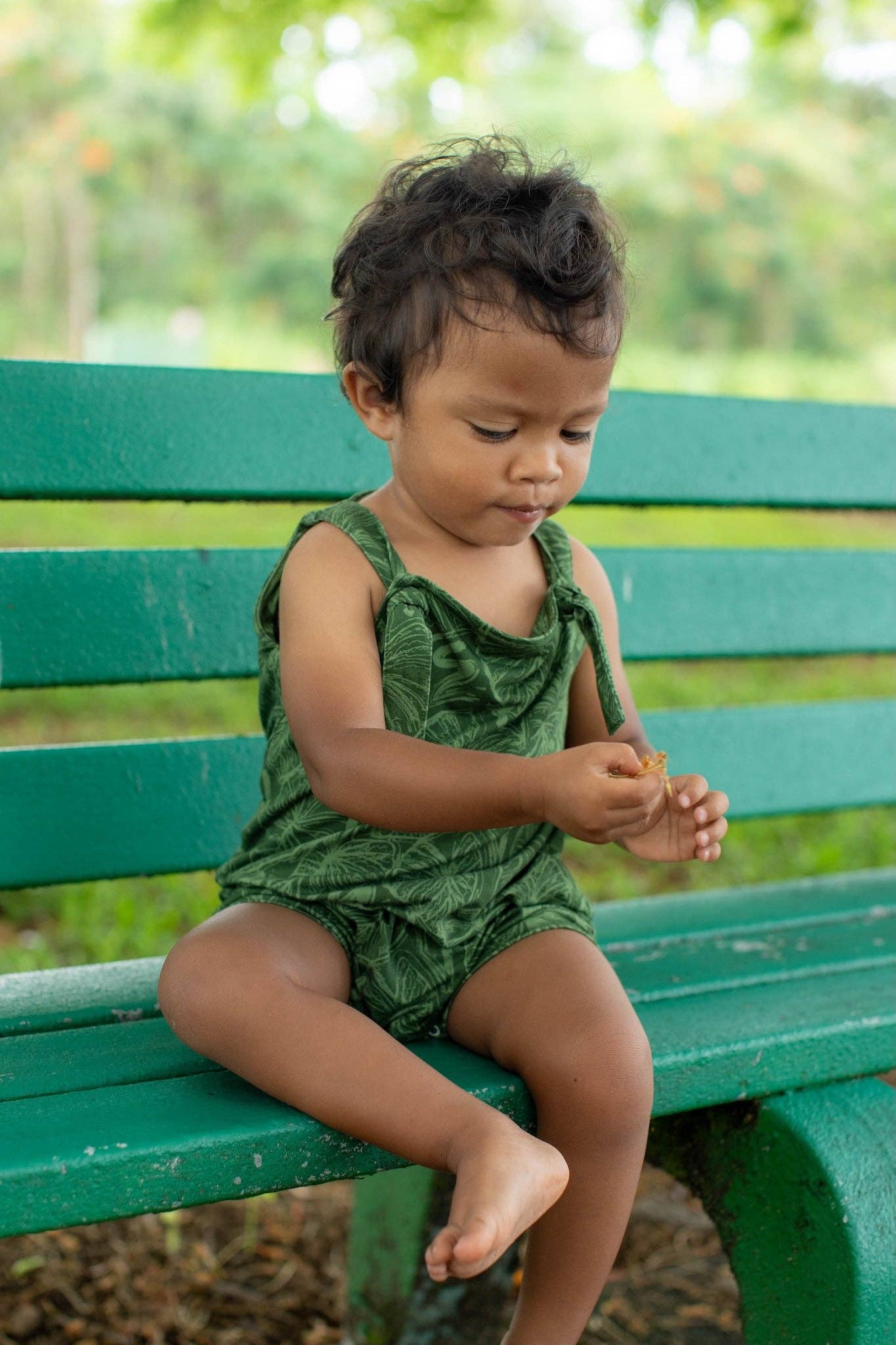 Green Kalo Scribble Makani Overall: 18-24MO