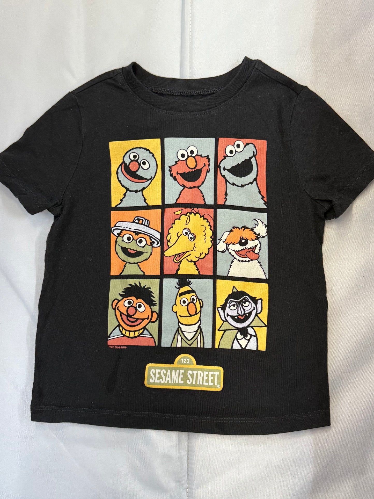 Black Sesame Street Shirt, 3T