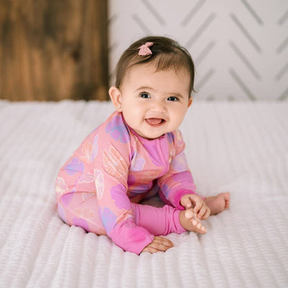 Seaflower Bamboo Coverall: 12-18M