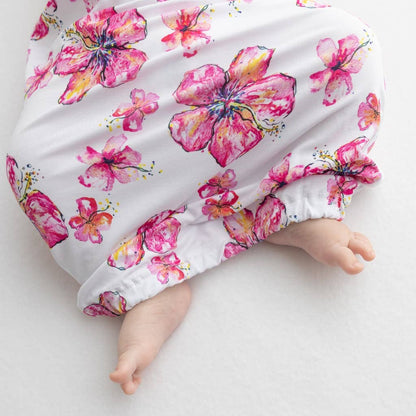 Hibiscus Kiss Bamboo Layette Gown: 3-6M