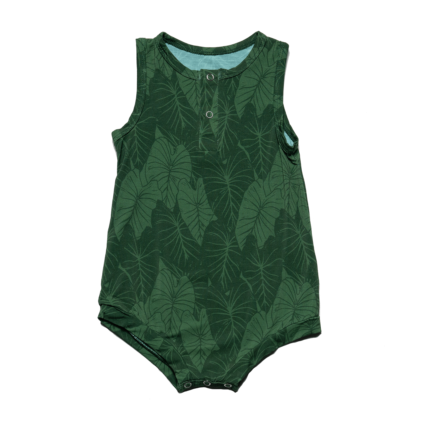 Green Loʻi Kalo Bamboo Tank Romper: 18-24mo