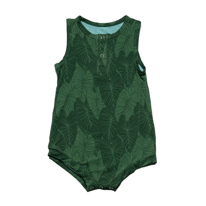 Green Loʻi Kalo Bamboo Tank Romper: 18-24mo