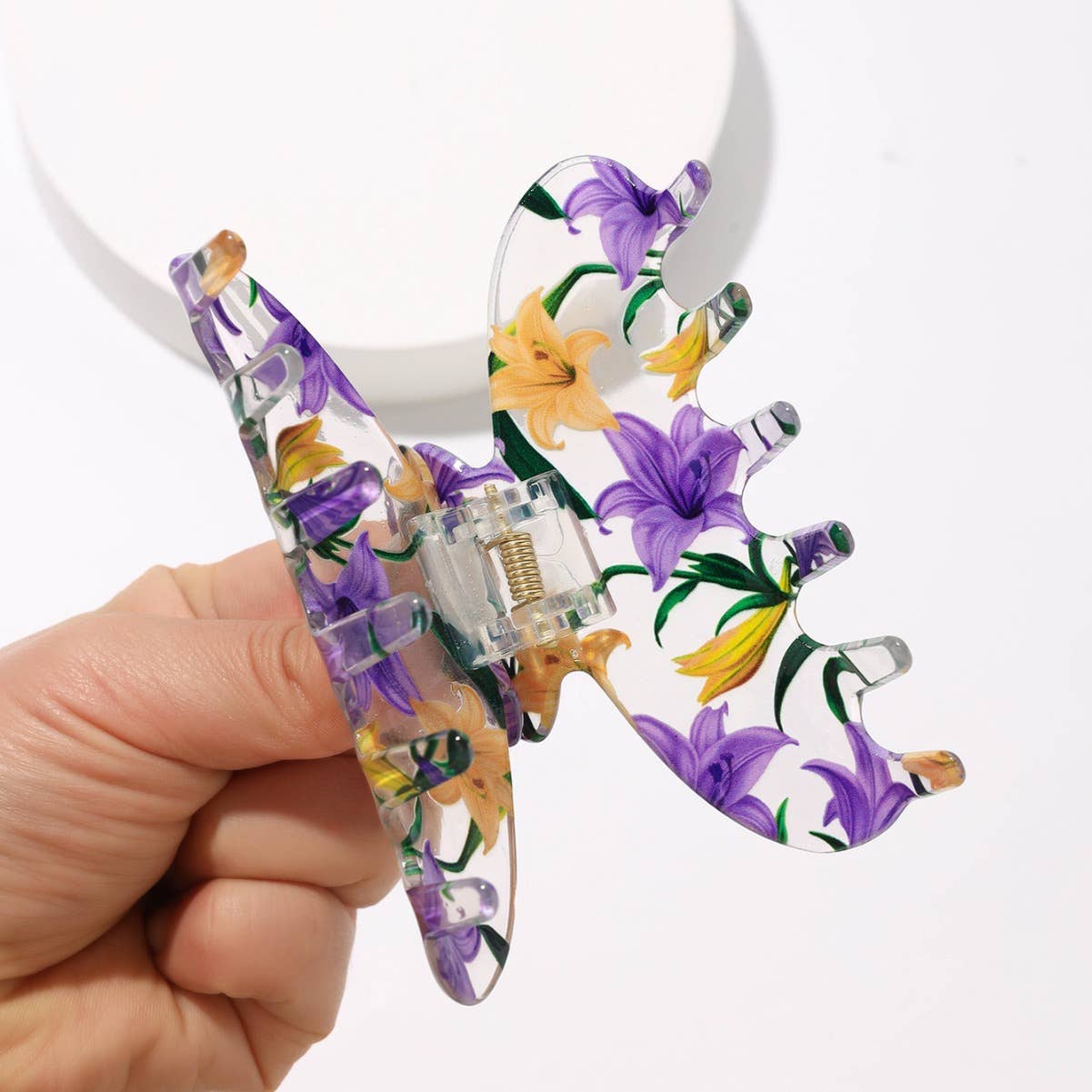 Lily Claw Clip: Purple Yellow