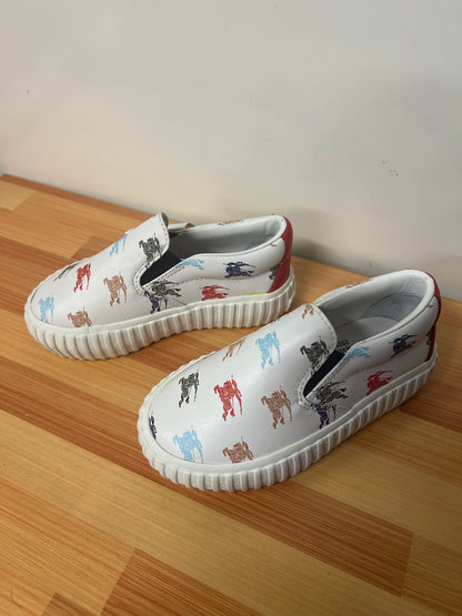 Genuine Burberry Children White Multi Color Slip On Shoes size 24/US 8 NEW