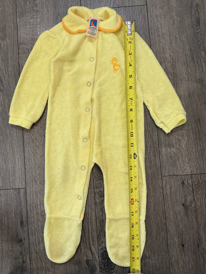 Vintage Carter’s Baby Clothes Large Duckie Outfit Terry Cloth Sleeper