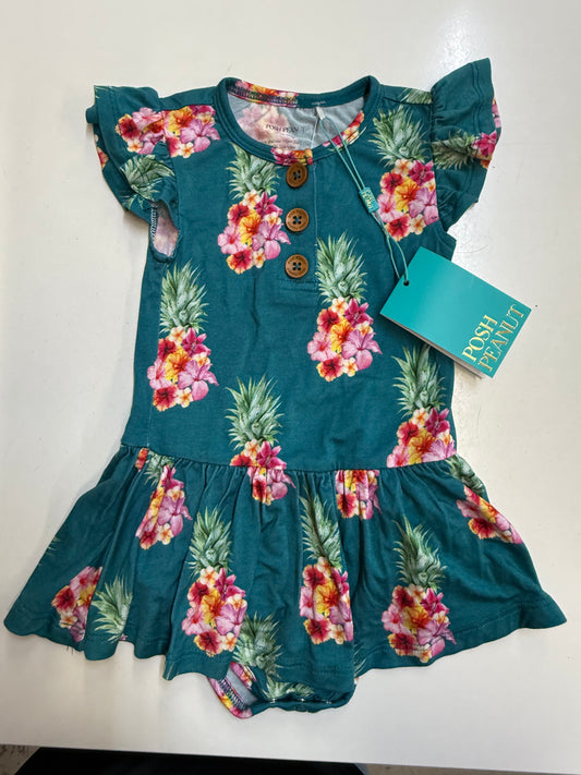 New Teal Posh Peanut Bodysuit, 12-18m