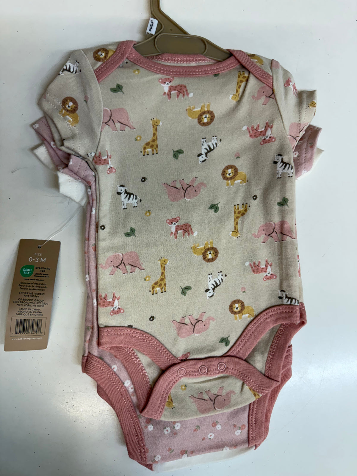 New Animal Bodysuits 3pk, 0-3m