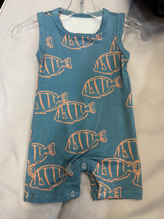 Blue Manini Romper