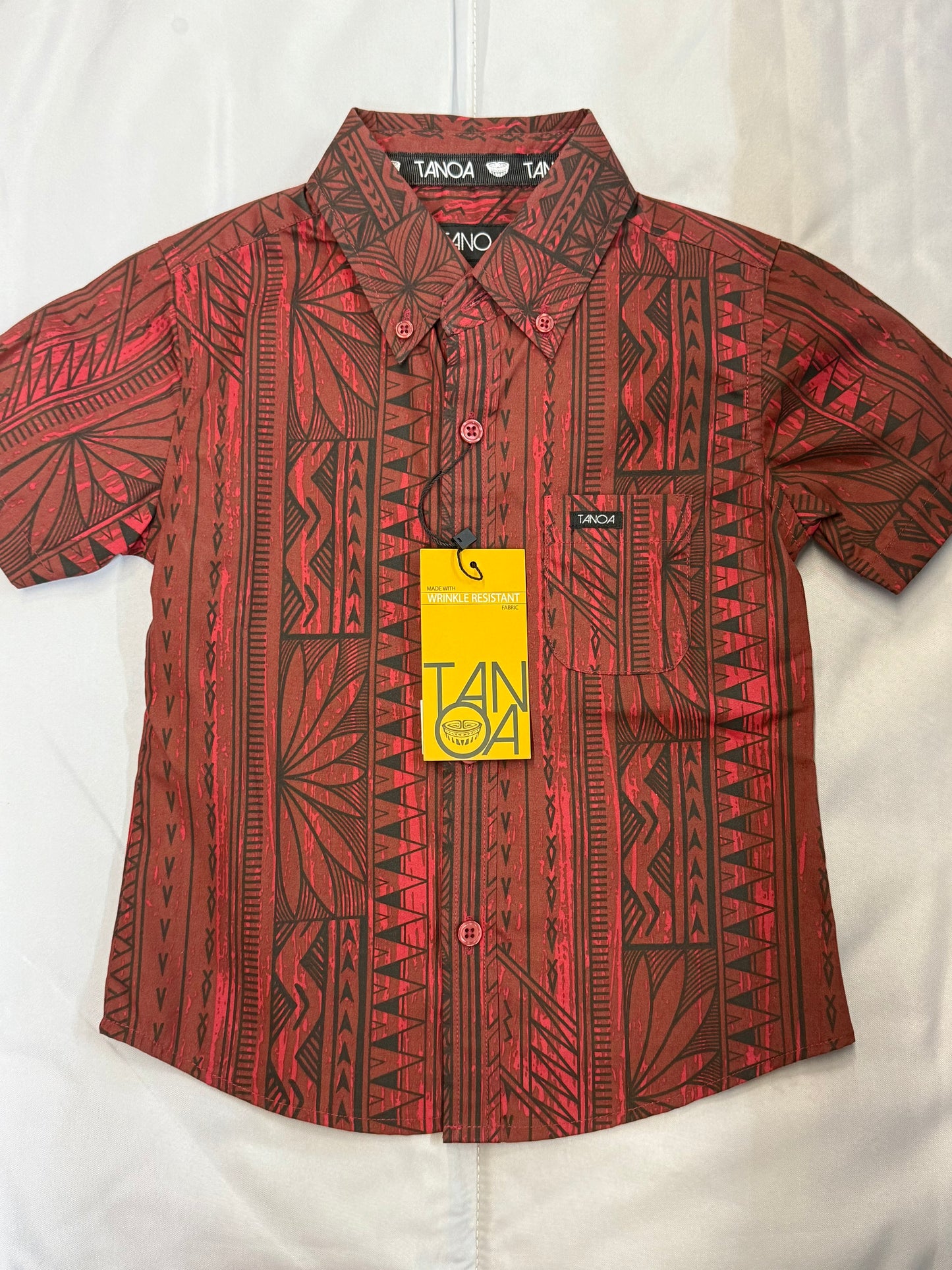 New Red Tanoa Aloha Shirt, 4T