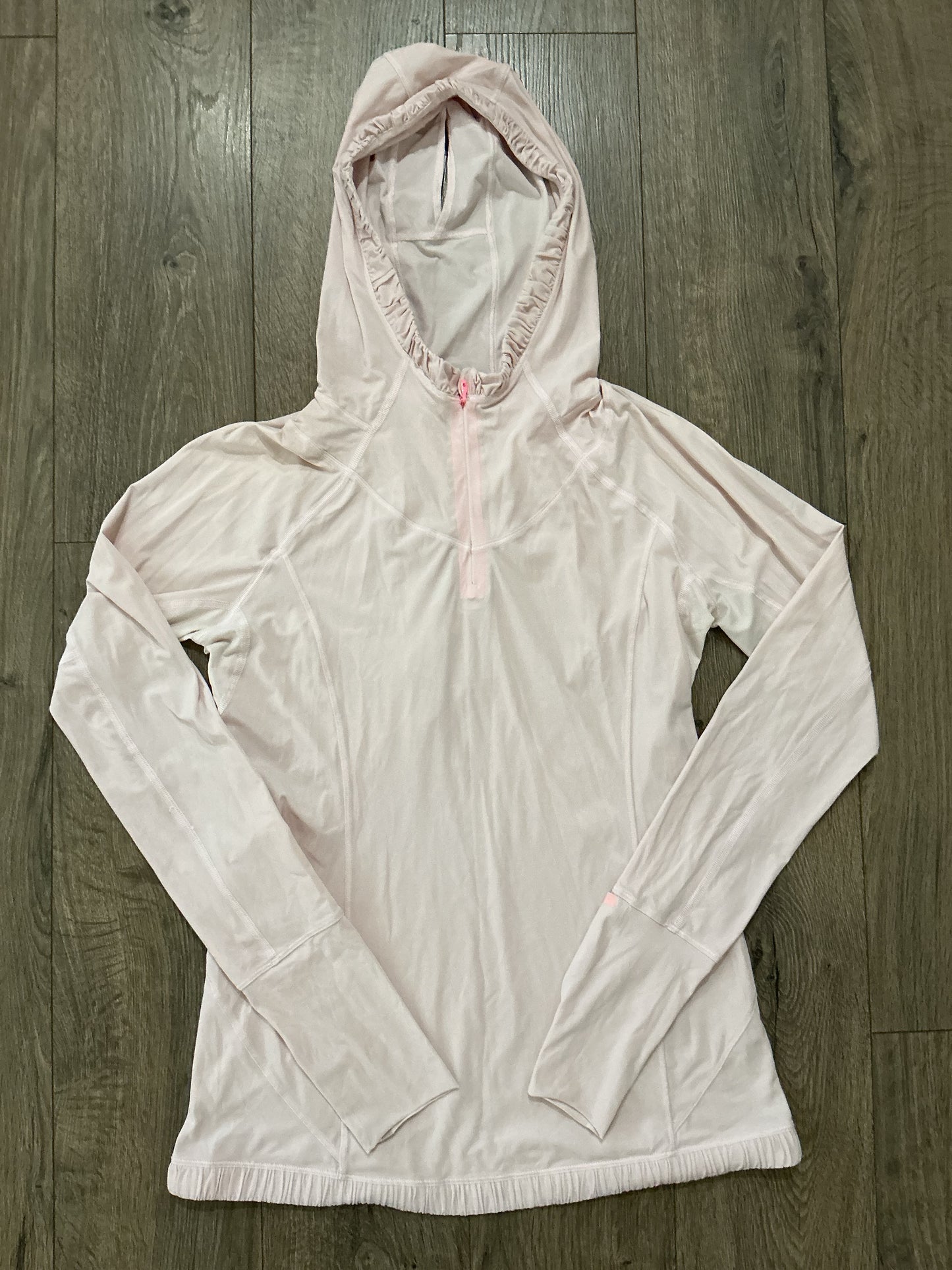 Lululemon Pullover Hoodie Shirt Womens 6 Light Peach Quarter Zip Athletic Ladies