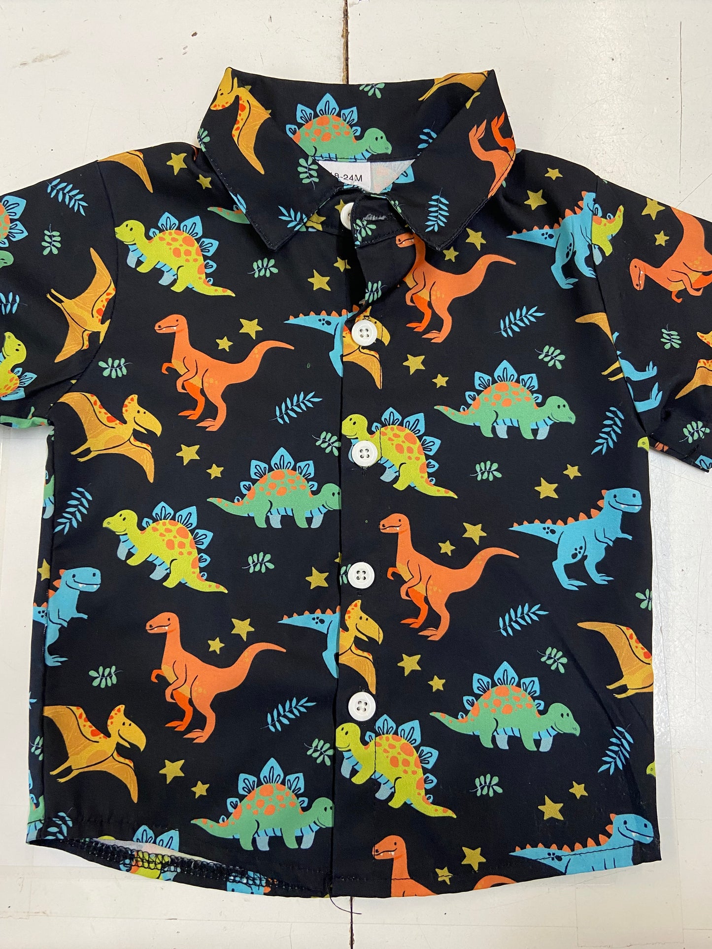 Dinosaur Colorful Collared Shirt, 18-24m
