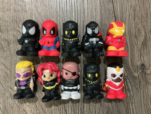 10 Ooshies Marvel Pencil Toppers Vintage Rare (Venom, Spiderman, Iron Man, etc)
