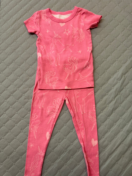 Carters Unicorn Pink Pajama, 2t