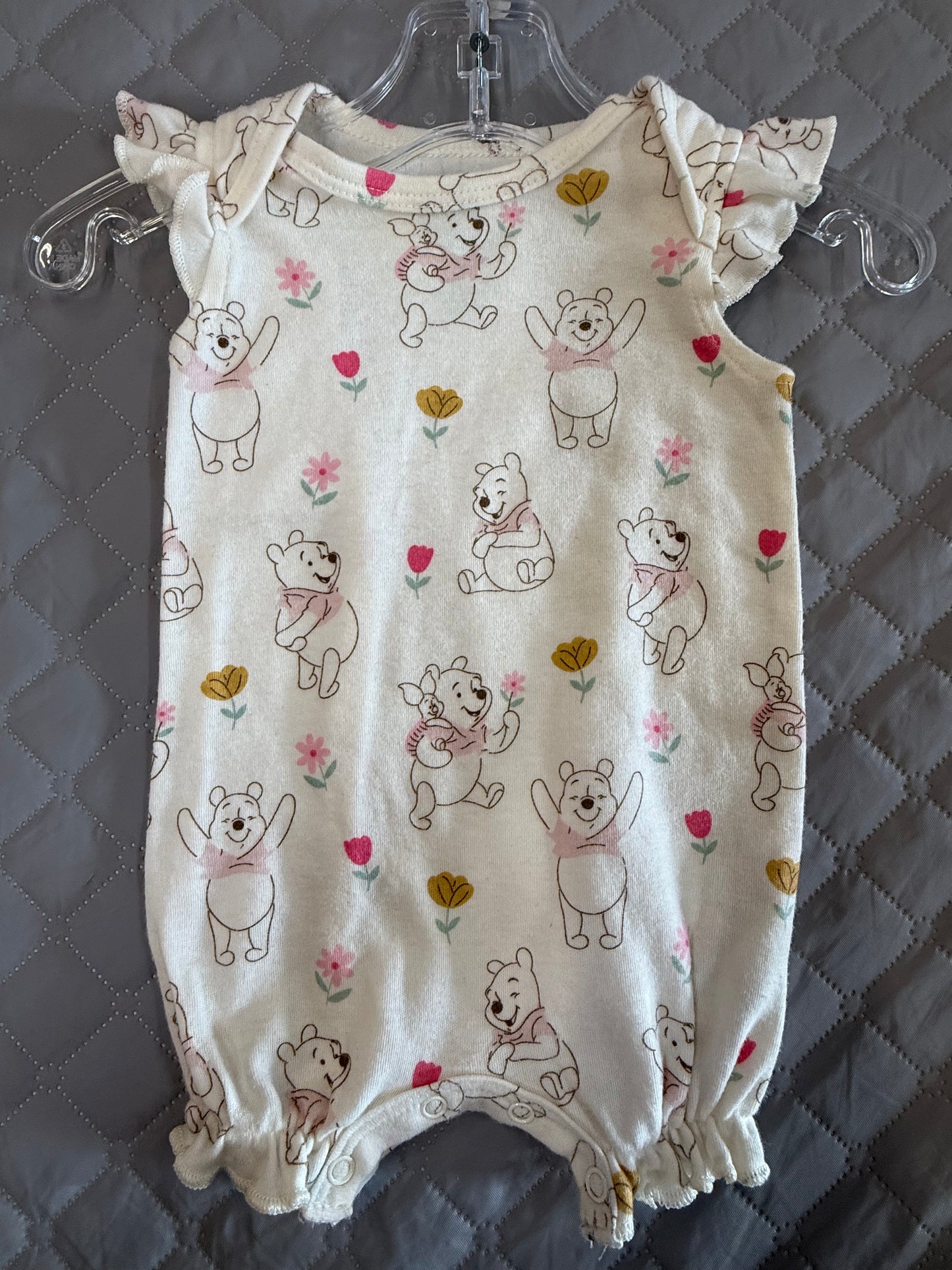 Floral Pooh Romper, 0-3m