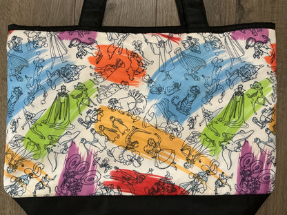Disney Parks Ink & Paint Sorcerer Mickey Mouse Large Tote Bag - Character Sketch
