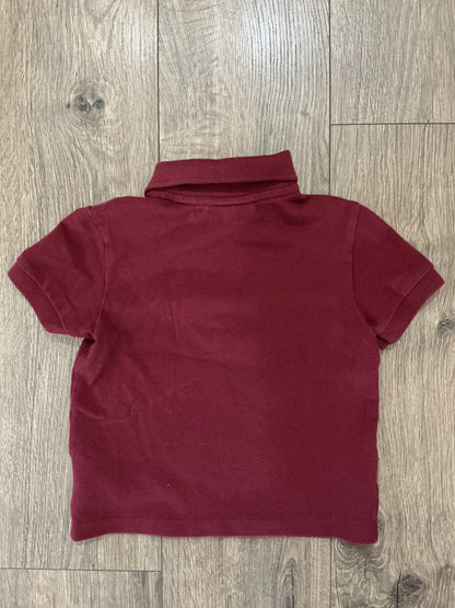 Lacoste Classic Pique Polo Shirt Maroon Short Sleeve Polo Shirt Boys 2 Years