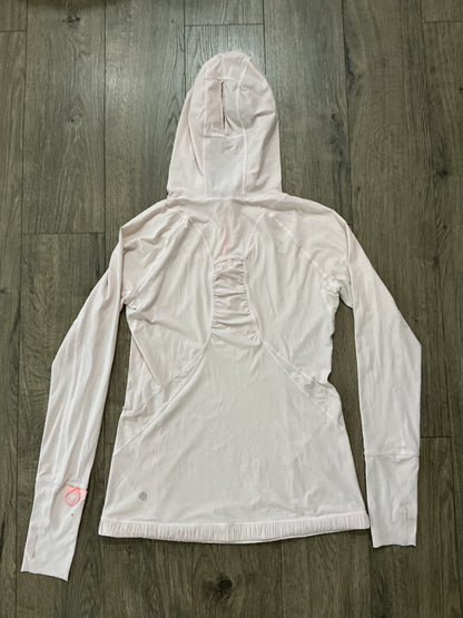 Lululemon Pullover Hoodie Shirt Womens 6 Light Peach Quarter Zip Athletic Ladies