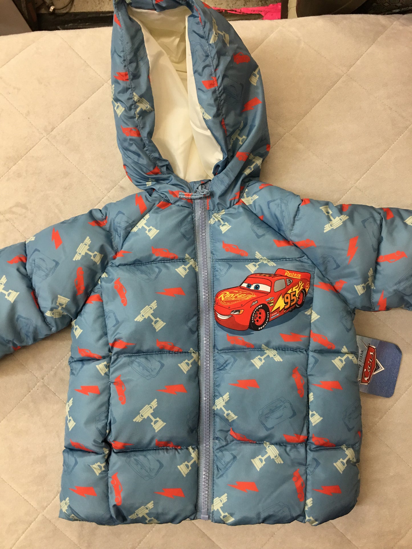 New Disney Cars Puffer Jacket, 2t