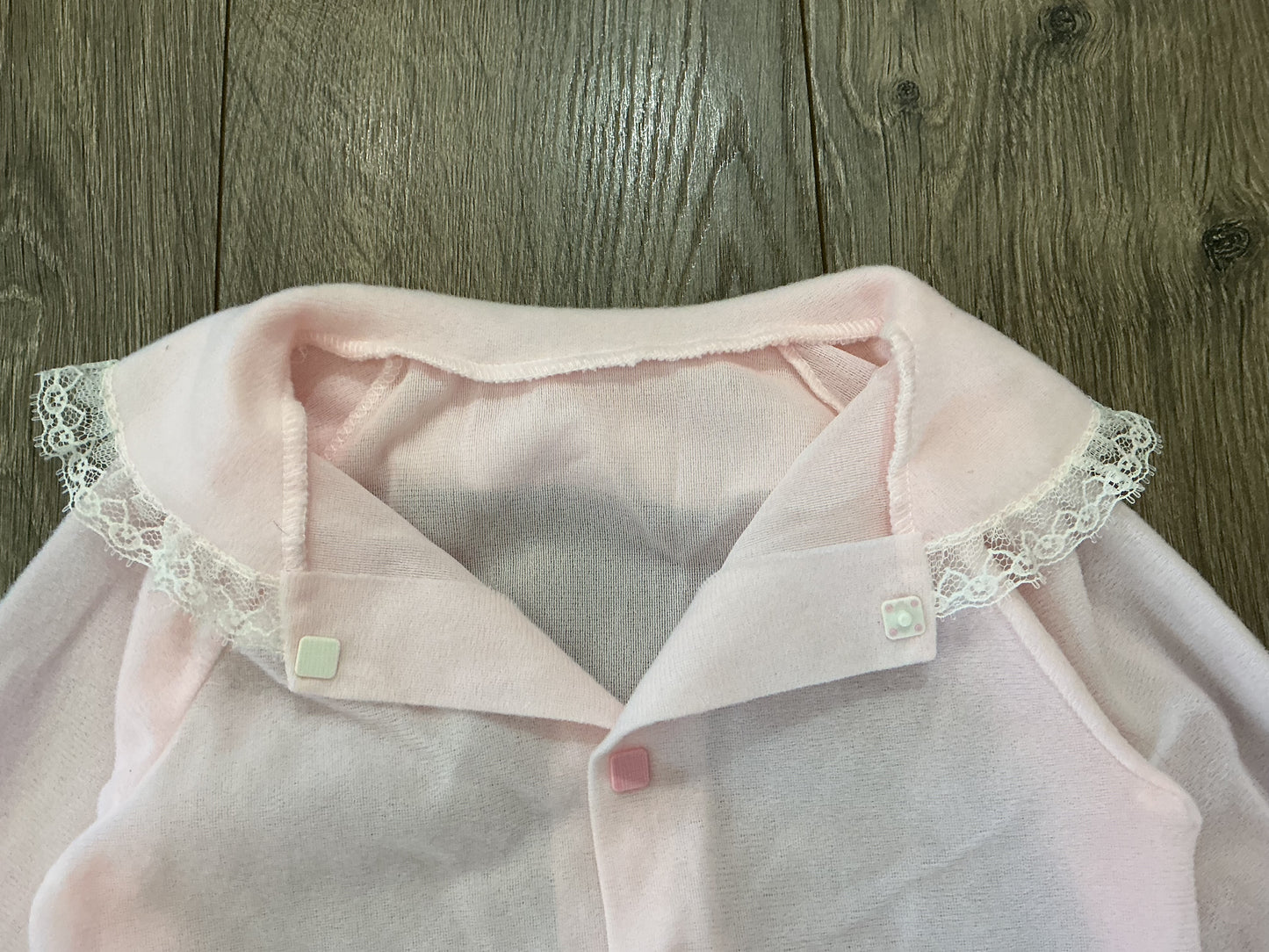 pink one piece, sleepwear lace kids girls 3T romper button up vintage￼