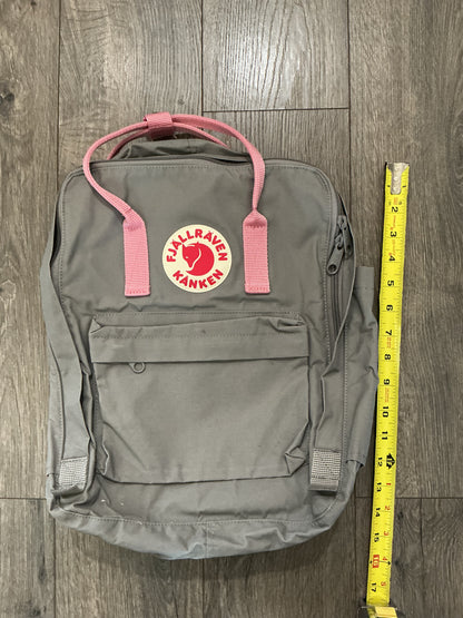 Fjallraven Kanken Mini Bag Light Gray With Pink Straps