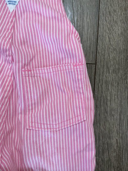 Vintage Oshkosh B'Gosh Vestbak Pink Stripe Bibs Overalls 12 Months rare