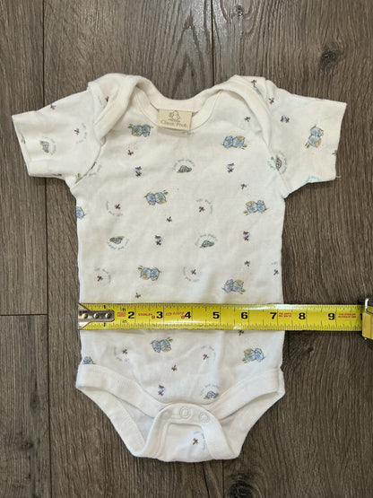 vintage classic pooh romper, one piece, blue white yellow turtle honey size 3-6 months ￼￼
