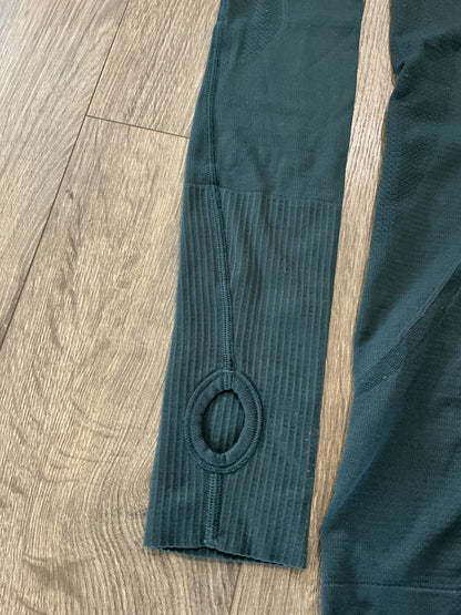 Lululemon Swift Stride Shirt Womens Small Long Green Sleeve Seamless Thumbholes