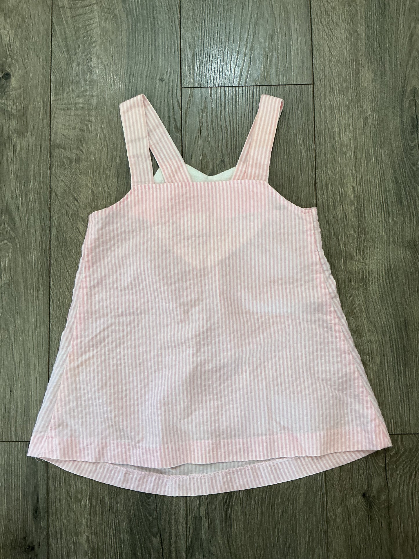 vintage Susie‘s zoo girls dress size 2T pink and white stripes heart￼￼￼