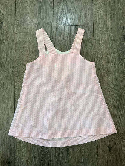 vintage Susie‘s zoo girls dress size 2T pink and white stripes heart￼￼￼