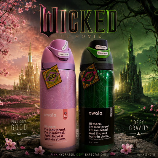 New 32oz Owala Free Sip, Wicked Glinda (Pink)